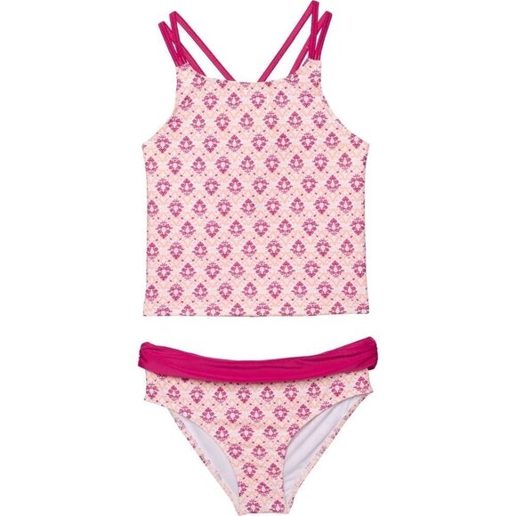 Aqua et Sol Girl's Size 4 Tankini 2 Piece Swimsuit Set UPF 50+ - Picture 1 of 2